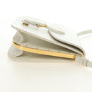 Christian Dior Bobby Shoulder Bag Leather White Gold Auth 189798M-4