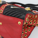 Miu Miu Hand Bag Leather 2way Red Gold Auth 189800A-9