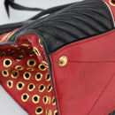 Miu Miu Hand Bag Leather 2way Red Gold Auth 189800A-18