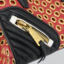 Miu Miu Hand Bag Leather 2way Red Gold Auth 189800A-19