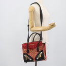 Miu Miu Hand Bag Leather 2way Red Gold Auth 189800A-32