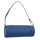 LOUIS VUITTON Epi Soufflot Pouch Blue LV Auth 189802-1