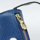 LOUIS VUITTON Epi Soufflot Pouch Blue LV Auth 189802-9