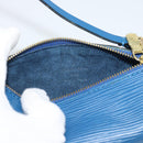 LOUIS VUITTON Epi Soufflot Pouch Blue LV Auth 189802-10