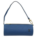 LOUIS VUITTON Epi Soufflot Pouch Blue LV Auth 189802-13