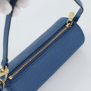 LOUIS VUITTON Epi Soufflot Pouch Blue LV Auth 189802-6