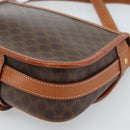 CELINE Macadam Canvas Shoulder Bag PVC Leather Brown Gold Auth 189803-15