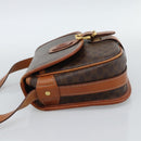 CELINE Macadam Canvas Shoulder Bag PVC Leather Brown Gold Auth 189803-3