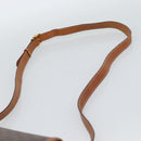 CELINE Macadam Canvas Shoulder Bag PVC Leather Brown Gold Auth 189803-8