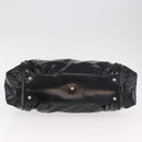 GUCCI Bamboo Hand Bag PVC Canvas 2way Black Gold Auth 189804A-11