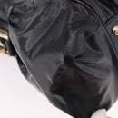 GUCCI Bamboo Hand Bag PVC Canvas 2way Black Gold Auth 189804A-12