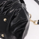 GUCCI Bamboo Hand Bag PVC Canvas 2way Black Gold Auth 189804A-13