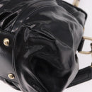 GUCCI Bamboo Hand Bag PVC Canvas 2way Black Gold Auth 189804A-15