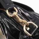 GUCCI Bamboo Hand Bag PVC Canvas 2way Black Gold Auth 189804A-16
