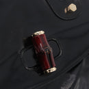 GUCCI Bamboo Hand Bag PVC Canvas 2way Black Gold Auth 189804A-17