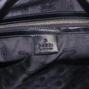 GUCCI Bamboo Hand Bag PVC Canvas 2way Black Gold Auth 189804A-20