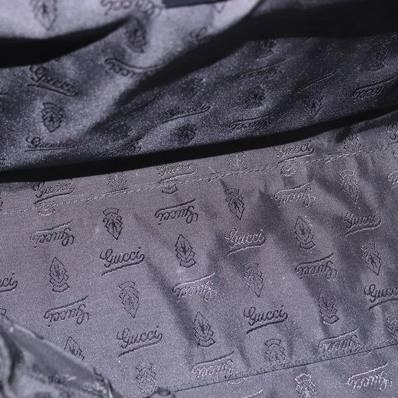 GUCCI Bamboo Hand Bag PVC Canvas 2way Black Gold Auth 189804A