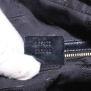 GUCCI Bamboo Hand Bag PVC Canvas 2way Black Gold Auth 189804A-26