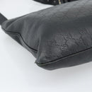 GUCCI GG Canvas Guccissima Shoulder Bag Leather Black Gold 201446 Auth 189806-16