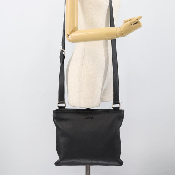 GUCCI GG Canvas Guccissima Shoulder Bag Leather Black Gold 201446 Auth 189806