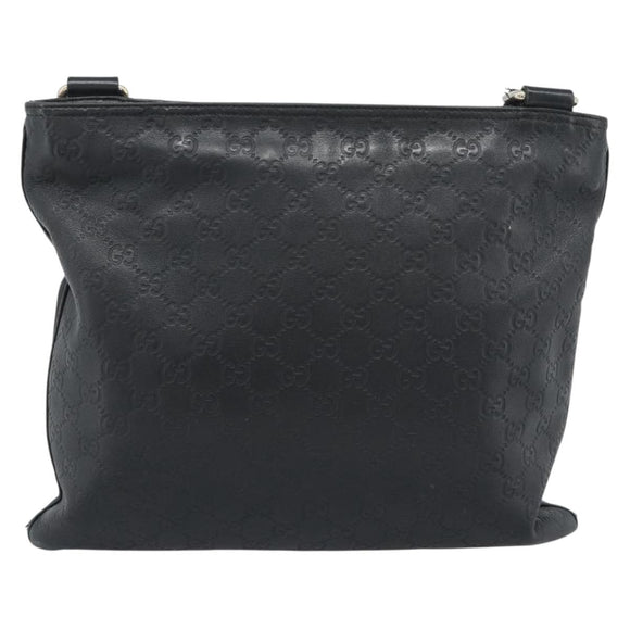 GUCCI GG Canvas Guccissima Shoulder Bag Leather Black Gold 201446 Auth 189806