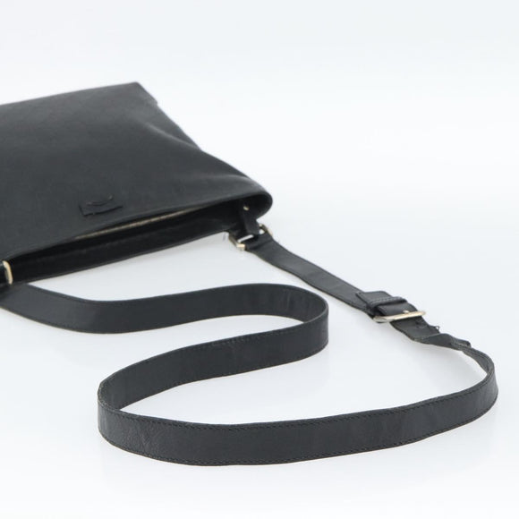 GUCCI GG Canvas Guccissima Shoulder Bag Leather Black Gold 201446 Auth 189806