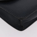 CELINE Medallion Chain Shoulder Bag Leather Black Gold Auth 189809A-8