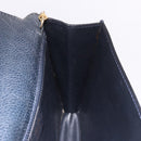 CELINE Medallion Chain Shoulder Bag Leather Black Gold Auth 189809A-20