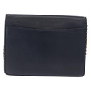 CELINE Medallion Chain Shoulder Bag Leather Black Gold Auth 189809A-2