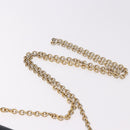 CELINE Medallion Chain Shoulder Bag Leather Black Gold Auth 189809A-14