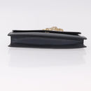CELINE Medallion Chain Shoulder Bag Leather Black Gold Auth 189809A-5