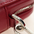 Christian Dior Trotter Canvas Shoulder Bag Leather Red Silver Auth 189811SM-12