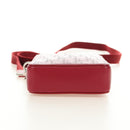 Christian Dior Trotter Canvas Shoulder Bag Leather Red Silver Auth 189811SM-13