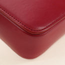Christian Dior Trotter Canvas Shoulder Bag Leather Red Silver Auth 189811SM-16