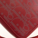 Christian Dior Trotter Canvas Shoulder Bag Leather Red Silver Auth 189811SM-18