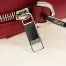 Christian Dior Trotter Canvas Shoulder Bag Leather Red Silver Auth 189811SM-19