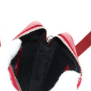 Christian Dior Trotter Canvas Shoulder Bag Leather Red Silver Auth 189811SM-22