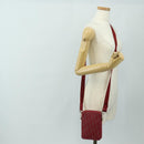 Christian Dior Trotter Canvas Shoulder Bag Leather Red Silver Auth 189811SM-25