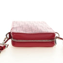Christian Dior Trotter Canvas Shoulder Bag Leather Red Silver Auth 189811SM-6