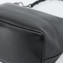 GUCCI Bamboo Shoulder Bag Leather Black Silver 000 0531 Auth 189813A-15