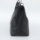 GUCCI Bamboo Shoulder Bag Leather Black Silver 000 0531 Auth 189813A-4