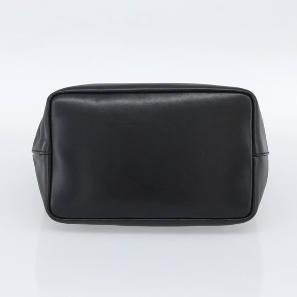 GUCCI Bamboo Shoulder Bag Leather Black Silver 000 0531 Auth 189813A