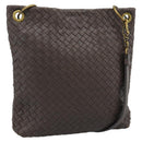 BOTTEGA VENETA INTRECCIATO Shoulder Bag Brown Gold 179330 Auth 189814A-1