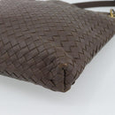 BOTTEGA VENETA INTRECCIATO Shoulder Bag Brown Gold 179330 Auth 189814A-15
