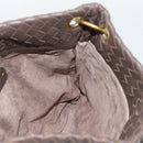 BOTTEGA VENETA INTRECCIATO Shoulder Bag Brown Gold 179330 Auth 189814A-17