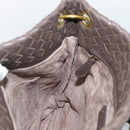 BOTTEGA VENETA INTRECCIATO Shoulder Bag Brown Gold 179330 Auth 189814A-18