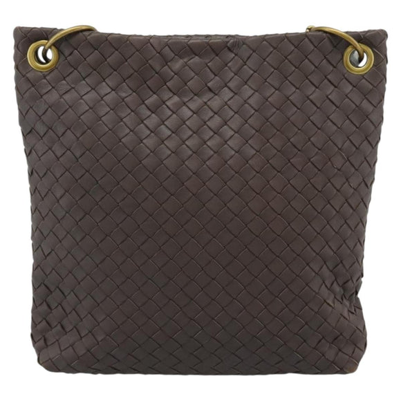 BOTTEGA VENETA INTRECCIATO Shoulder Bag Brown Gold 179330 Auth 189814A