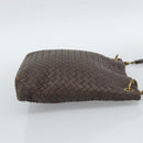 BOTTEGA VENETA INTRECCIATO Shoulder Bag Brown Gold 179330 Auth 189814A-4