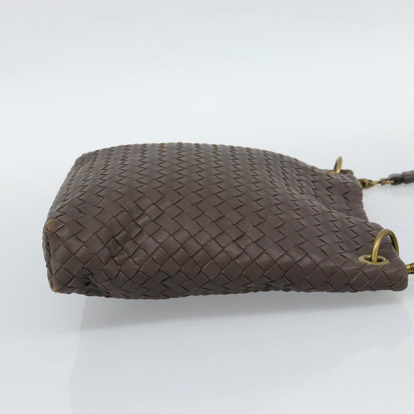 BOTTEGA VENETA INTRECCIATO Shoulder Bag Brown Gold 179330 Auth 189814A
