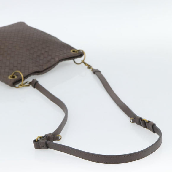 BOTTEGA VENETA INTRECCIATO Shoulder Bag Brown Gold 179330 Auth 189814A